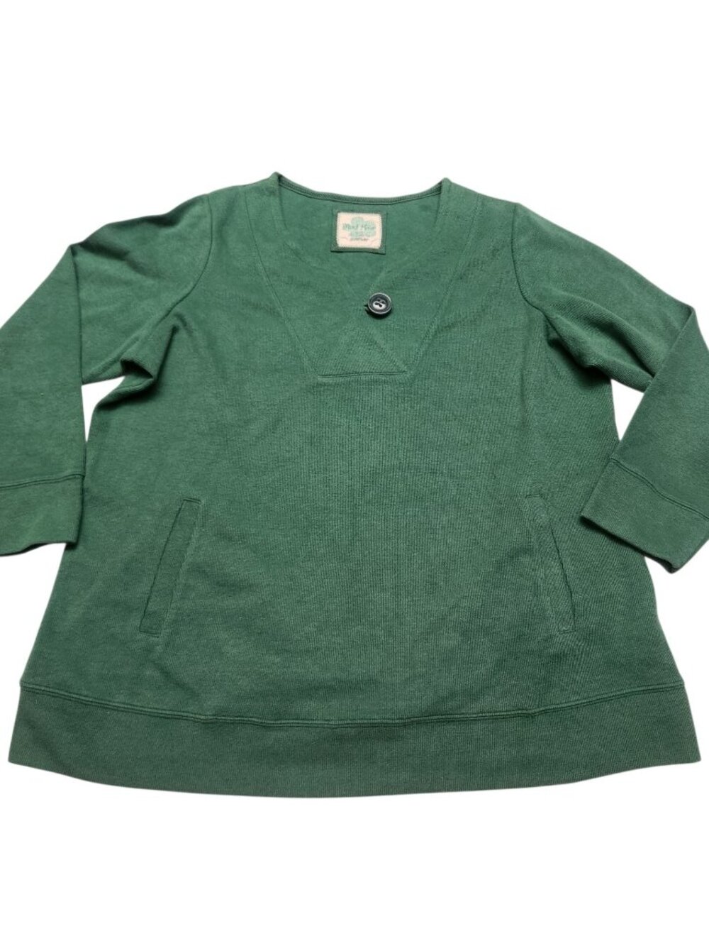 Women's Plus Size Green V Neck Long Sleeved Sweater By Avenue Must Have 18/20